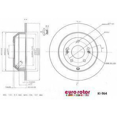 Rear Disc Brake Rotor by EUROROTOR - KI964