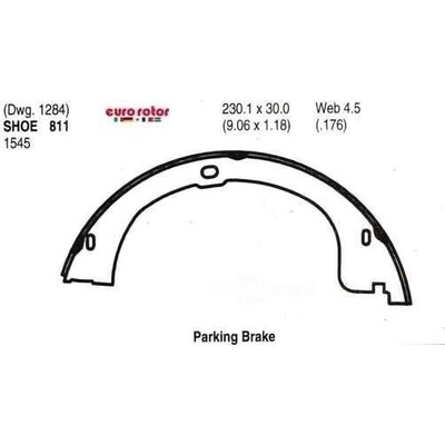 EUROROTOR - 811 - Rear Parking Brake Shoes by EUROROTOR - 811