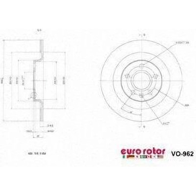 EUROROTOR - VO962 - Rear Premium Rotor by EUROROTOR - VO962
