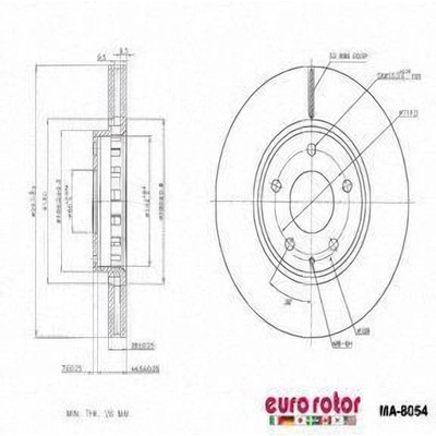 EUROROTOR - MA8054 - Front Disc Brake Rotor by EUROROTOR - MA8054