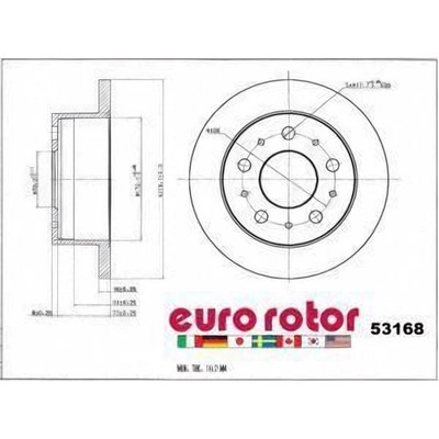 EUROROTOR - 53168 - Rear Premium Rotor by EUROROTOR - 53168