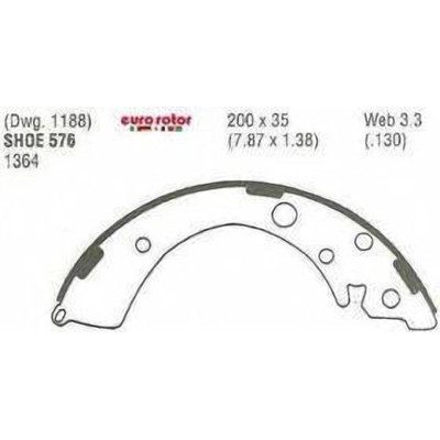 EUROROTOR - 576 - Rear New Brake Shoes
