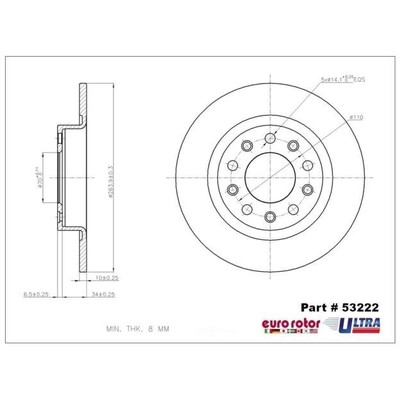 EUROROTOR - 53222 - Rear Disc Brake Rotor by EUROROTOR - 53222