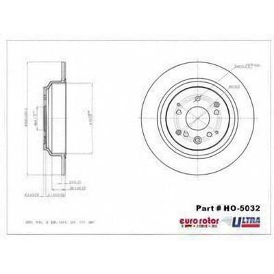 EUROROTOR - HO5032 - Rear Premium Rotor by EUROROTOR - HO5032