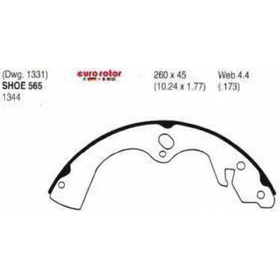 EUROROTOR - 565 - Rear New Brake Shoes by EUROROTOR - 565