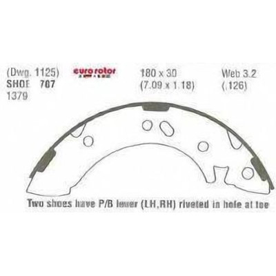 Rear New Brake Shoes by EUROROTOR - 707