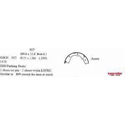 Rear Parking Brake Shoes by EUROROTOR - 927