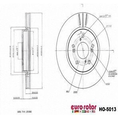 EUROROTOR - HO5013 - Front Premium Rotor