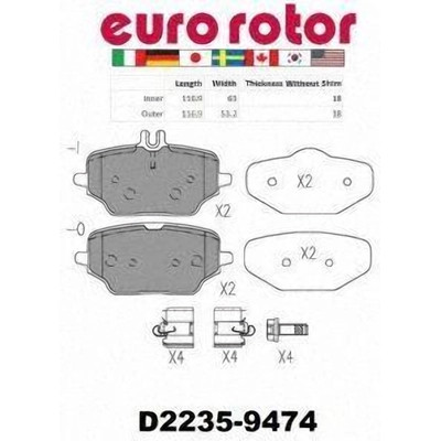 EUROROTOR - ID2235H - Rear Ceramic Pads by EUROROTOR - ID2235H