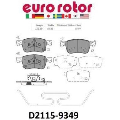 Front Ceramic Pads by EUROROTOR - ID2115H