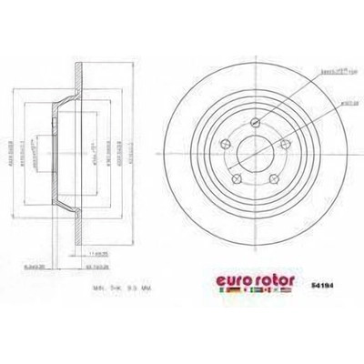 Rear Premium Rotor by EUROROTOR - 54194