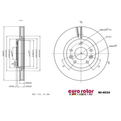 EUROROTOR - NI4034 - EUROROTOR - NI4034 - Front Premium Rotor