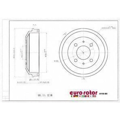 EUROROTOR - HYD89 - Rear Brake Drum