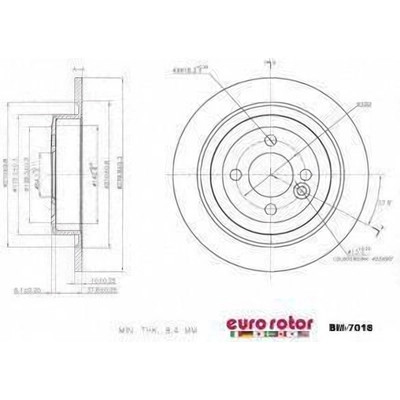 Rear Premium Rotor by EUROROTOR - BM7018
