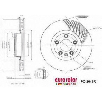 EUROROTOR - PO2016R - Front Premium Rotor by EUROROTOR - PO2016R