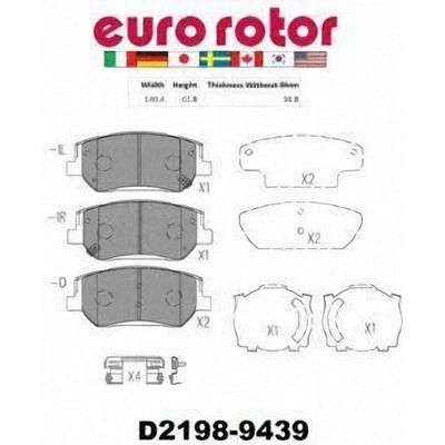 Front Ceramic Pads by EUROROTOR - ID2198H