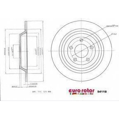 Rear Premium Rotor by EUROROTOR - 54118