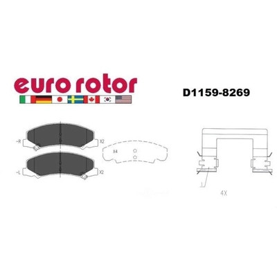 EUROROTOR - XD1159 - Front Semi Metallic Pads by EUROROTOR - XD1159