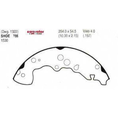 EUROROTOR - 786 - Rear New Brake Shoes by EUROROTOR - 786