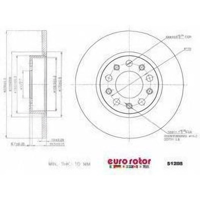 EUROROTOR - 51205 - Rear Premium Rotor by EUROROTOR - 51205