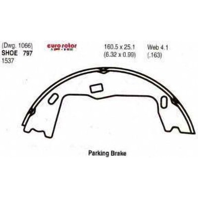 EUROROTOR - 797 - Rear Parking Brake Shoes by EUROROTOR - 797