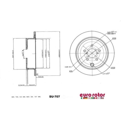 EUROROTOR - SU707 - EUROROTOR - SU707 - Rear Premium Rotor