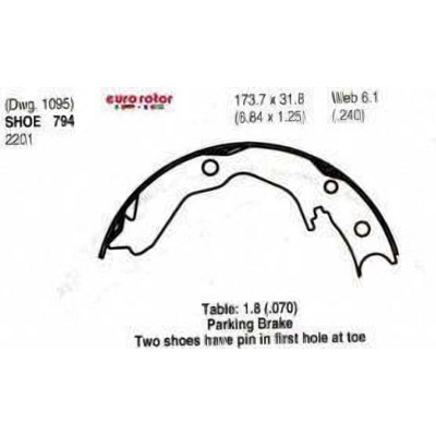 Rear Parking Brake Shoes by EUROROTOR - 794