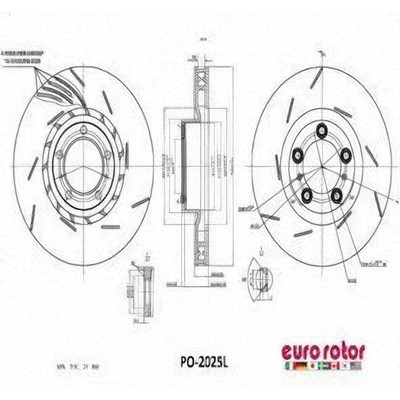 EUROROTOR - PO2025L - Front Premium Rotor by EUROROTOR - PO2025L