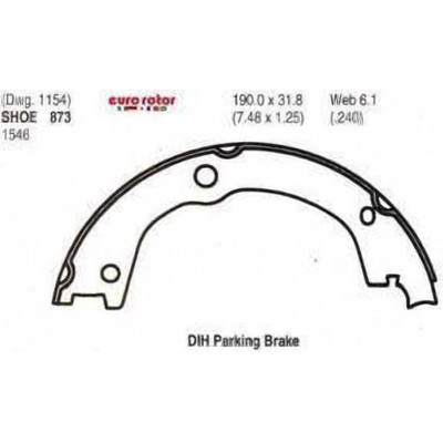 EUROROTOR - 873 - Rear Parking Brake Shoes by EUROROTOR - 873