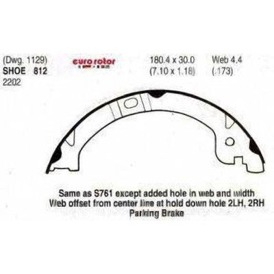 EUROROTOR - 812 - Rear Parking Brake Shoes by EUROROTOR - 812