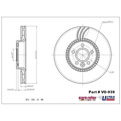 EUROROTOR - VO939 - Front Premium Rotor by EUROROTOR - VO939