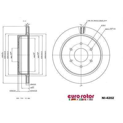 EUROROTOR - NI4202 - Rear Premium Rotor by EUROROTOR - NI4202