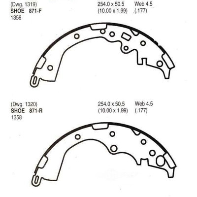 EUROROTOR - 871 - EUROROTOR - 871 - Rear New Brake Shoes