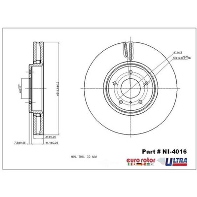 EUROROTOR - NI4016 - Front Premium Rotor by EUROROTOR - NI4016