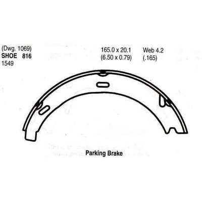 EUROROTOR - 816 - EUROROTOR - 816 - Rear Parking Brake Shoes