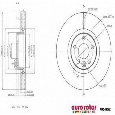 Front Premium Rotor by EUROROTOR - VO952