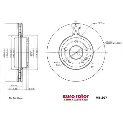 EUROROTOR - ME207 - Front Premium Rotor by EUROROTOR - ME207