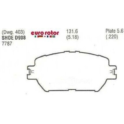EUROROTOR - F1D908H - Front Semi Metallic Pads by EUROROTOR - F1D908H