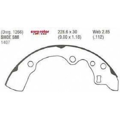 Rear New Brake Shoes by EUROROTOR - 598