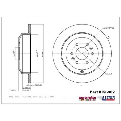 EUROROTOR - KI962 - Rear Premium Rotor by EUROROTOR - KI962