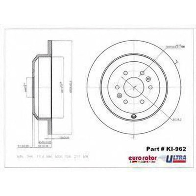 EUROROTOR - KI962 - Rear Premium Rotor by EUROROTOR - KI962