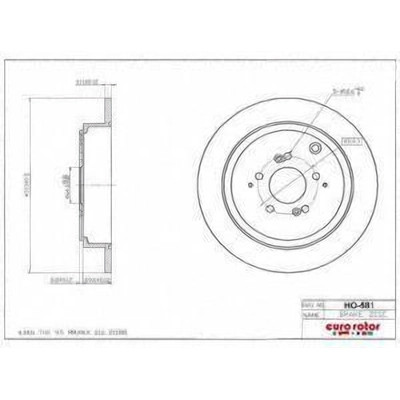 EUROROTOR - HO581 - EUROROTOR - HO581 - Rear Premium Rotor