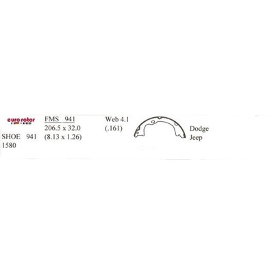 EUROROTOR - 941 - EUROROTOR - 941 - Rear Parking Brake Shoes