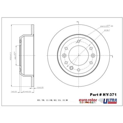 EUROROTOR - HY371 - Rear Premium Rotor by EUROROTOR - HY371