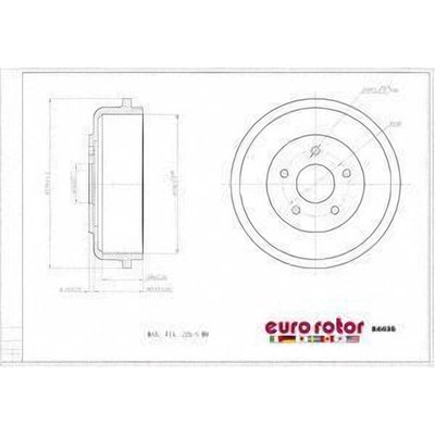 Rear Brake Drum by EUROROTOR - 84436