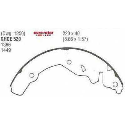 EUROROTOR - 520 - Rear New Brake Shoes by EUROROTOR - 520