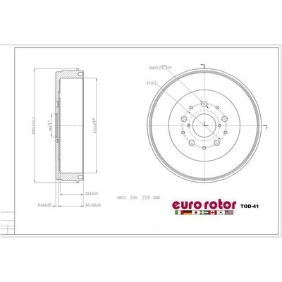 EUROROTOR - TOD41 - Rear Brake Drum by EUROROTOR - TOD41