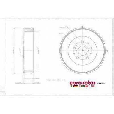 Rear Brake Drum by EUROROTOR - TOD41