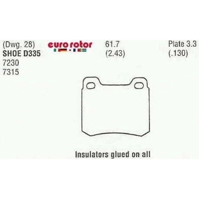 EUROROTOR - F1D335H - Rear Semi Metallic Pads by EUROROTOR - F1D335H