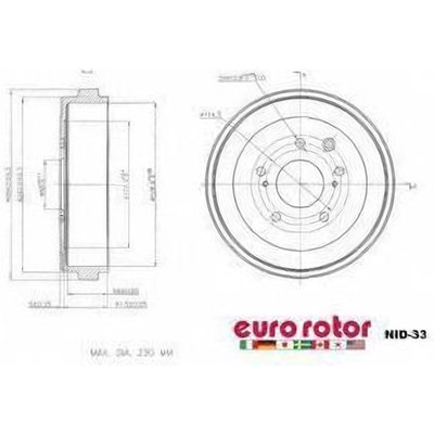 EUROROTOR - NID33 - Rear Brake Drum by EUROROTOR - NID33